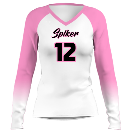 Custom Volleyball Jersey in Pink Ombre