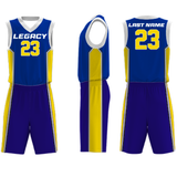 Sublimated custom basketball jerseys with unique player names and numbers